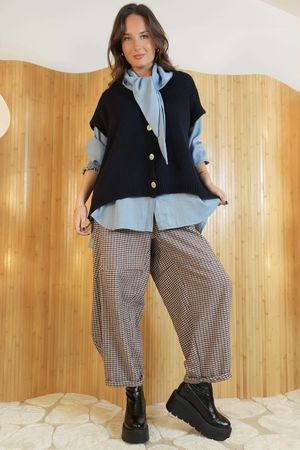 Etta Slouch Knit Layering Tank Navy